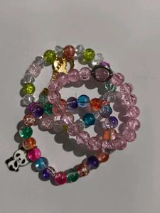 Pack Of 3 Beaded Charm Bracelet Set