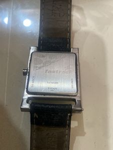 Vintage Black Leather Square Dial Fastrack Watch