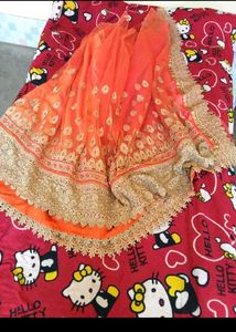 Wedding Wear Pretty Saree With Stitched Blouse