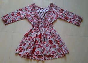 Pure Cotton Jaipuri Short Peplum Kurti !