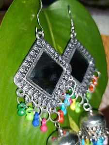 Mirrored Jhumka Earrings