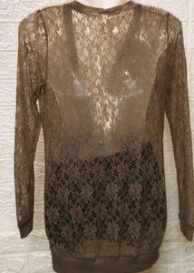 Brown Lace Top M Size