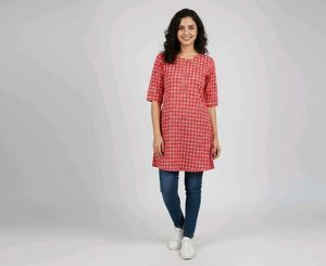 Printed Red Kurta