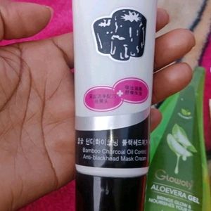Combo Of Aelovera Gel, Charcoal Facemask And Scrub
