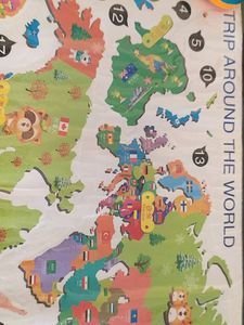 Stick on world map for kids
