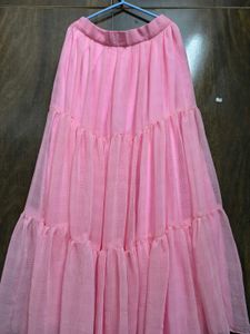 3 Tiered Pink soft chiffon Skirt