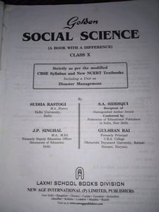 Class X, Social Science Golden Guide Book (CBSE)
