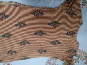 Striped Floral Print Kurti