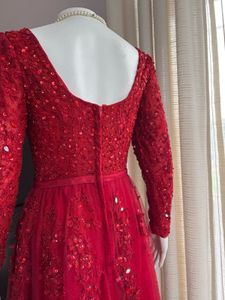 Luxury Sequined Red Gown