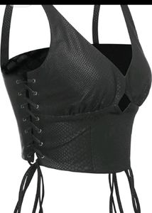 Y2k Black Corset Top XS
