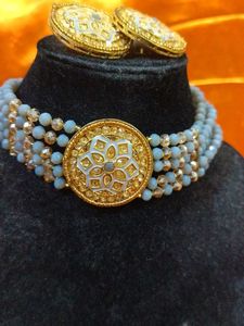 Original Kundan Jwellery Gray Color