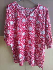 Red Floral Print Top