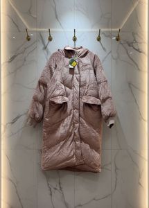 Dusty Rose Long Puffer Coat