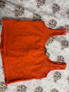 Orange Lace-Up Tank Top