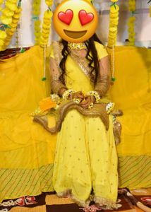 Yellow Sharara. For Halfi Occasion
