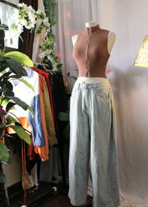 Brown Zip-Up Crop Top