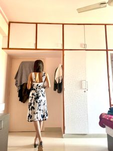 Black &amp; White Sleeveless Floral Dress