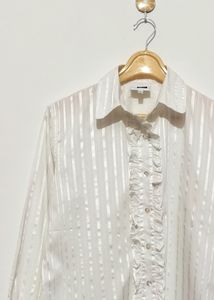 Ruffle White Shirt 🤍