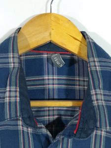 Navy Blue Checks Shirt (Men&#39;s)