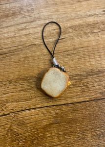 egg toast food clay charm