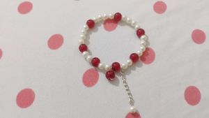 Pearl and Ruby Beaded Bracelet