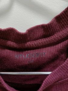 Burgundy 'RESTART' Sleeveless Top