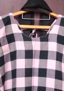 Pink &amp; Black Checkered Kurta