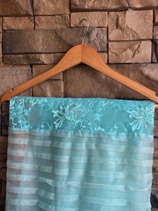 Elegant Blue Net Saree