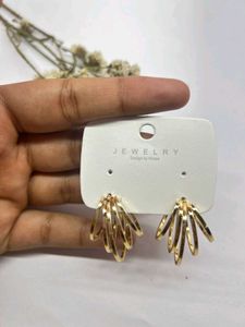 Layered Gold Fan Hoops