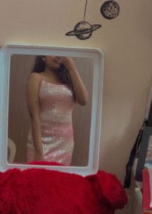 Pink Sequin Mini Dress