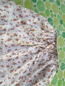 White Orange Floral Skirt