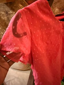 Coral Sheer Top