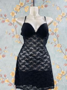 Black Padded Net Slip