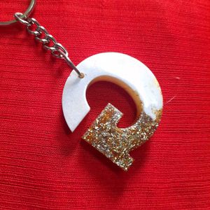 Letter G Glitter Keychain