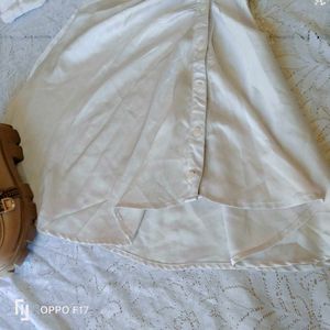 White Satin Shirt Dress 👗