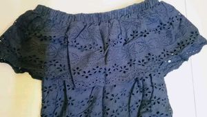 Noun Navy Blue Hakoba Patterned Dress