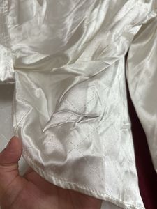 White Satin Style Top