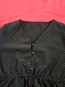 Black Polka Dot Top