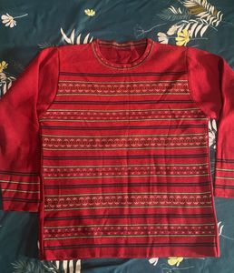 Maroon Sweater With Madla Print