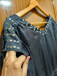 Semi Sheer Embellished Dress