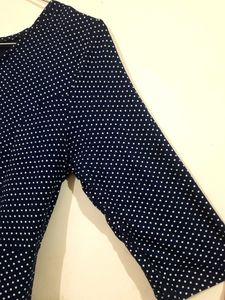 Navy Blue Polka Dot Dress