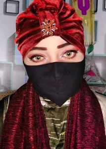 Dubai Red Velvet Turban with Embellishment