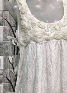 White Floral Sleeveless Top