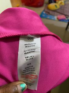 Hot Pink Strapless Jumpsuit