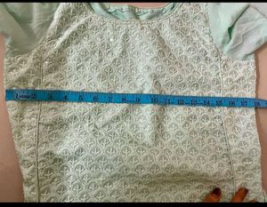 Mint Green Embroidered Kurti