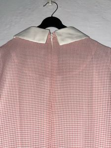 Vintage Inspired Peach Checkered Dress