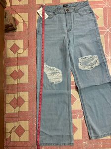 Ripped Wide Leg Jeans