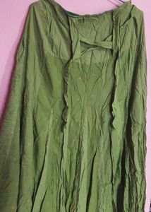 Green Crinkle Skirt
