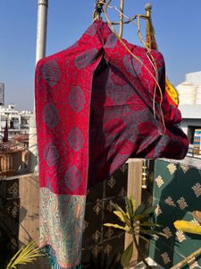 Pashmina Red Embroidered Stole