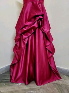 Long Dark Red Gown